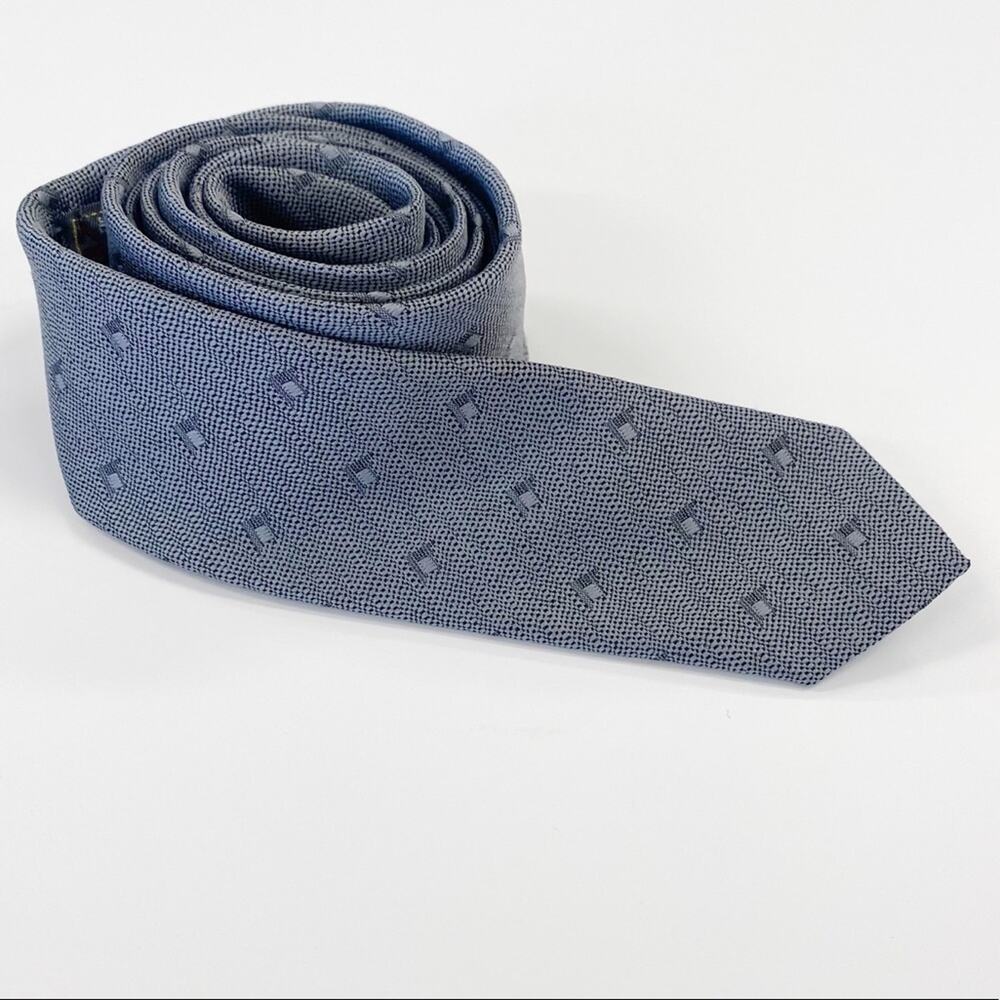 Vintage City Limits gray square‎ pattern skinny 2" men's/unisex necktie